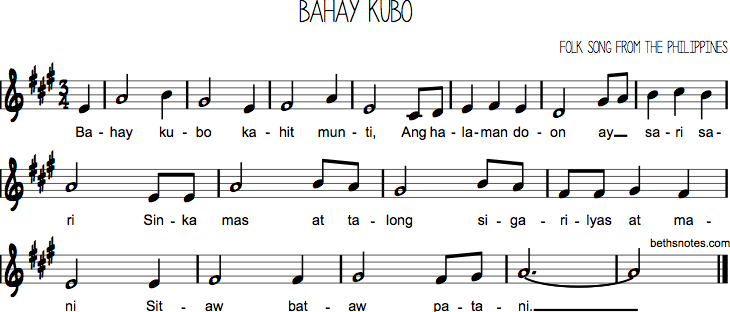 Bahay Kubo Time Signature